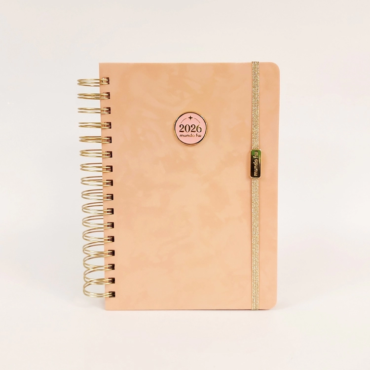 Agenda FW 2026 Minimalista Gold Diaria Espiralada 15x21 Art.201956